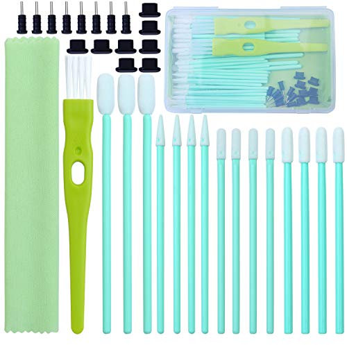 Aneco 68 Pieces Cell Phone Cleaning Kit Brush Set USB Charging Port Type C Anti Dust Port Plug Set and Headphone Jack Cleaner Compatible with iPhone, iOS Android, Cell Phone, Electronics Cleaner
