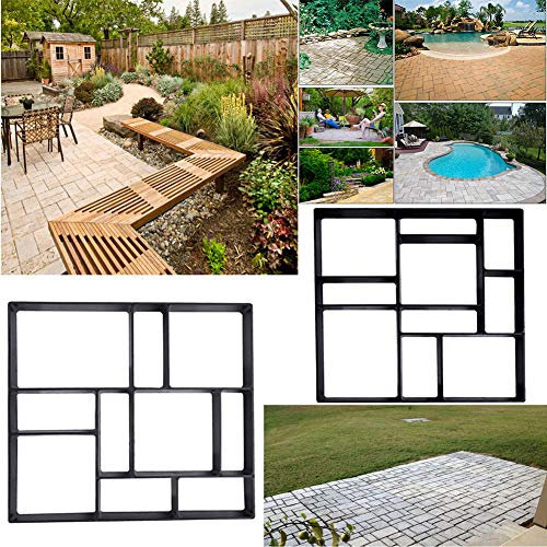 Molde de jardín con forma de piedra asimétrica de polipropileno, para bricolaje, camino, patio, patio, 45 x 40 x 4 cm