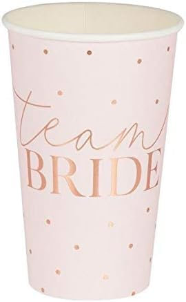 Miss Lovely XXL Party-Becher JGA Team Bride roségold Kupfer Blush rosa gepunktet Einweg-GeschirrTisch-Deko Junggesellinnenabschied Junggesellen-Abschied Party Accessoires