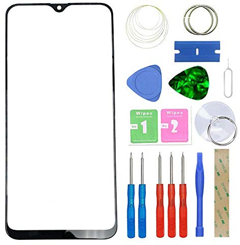 MovTEK Display Reparatur Set Frontglas Ersatz für Samsung Galaxy A20 2019 A205/ A30s A307 6.4 Original Front Glas Displayglas mit Öffnungswerkzeuge und Kleber (Schwarz)