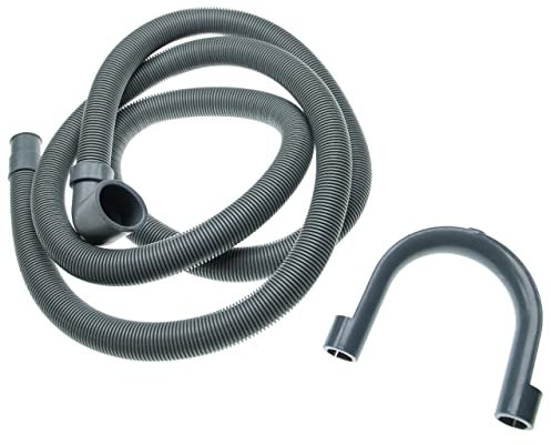 vhbw Ablaufschlauch für kompatibel mit Allen gängigen Waschmaschinen und Spülmaschinen - 22/29mm gewinkelter Anschluss, Grau