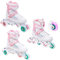 RAVEN 3in1 Inline Skates Triskates Rollschuhe Inliner für Kinder Mädchen verstellbar (ROSI, 31-35 (20,5cm-23cm))