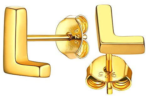 ChainsHouse 925 Silber Buchstabe Ohrstecker A-Z Initiale Alphabet Ohrringe Damen Herren Letter Ohrschmuck mit Geschenkebox für Geburtstag Weihnachten