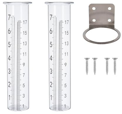 Sedmoon Lot de 2 tubes de rechange en verre pour jauge de pluie de 17,8 cm pour cour, jardin, extérieur, maison, design à lèvres