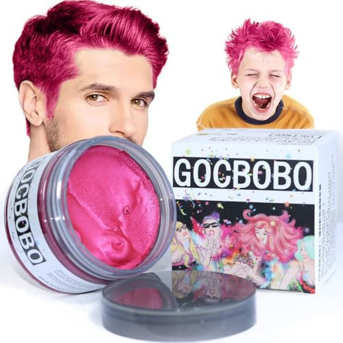 Cera Color Pelo Temporal Unisex Ingredientes Naturales Lavable Cera Para el Pelo Coloreada Aplicar para Halloween Party Cosplay (Rojo)