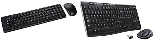 Logitech Tastiera e Mouse Wireless MK220 & MK270, Nero, Layout Italiano QWERTY, Tecnologia Wireless 2.4 GHz, Batteria, 8 Tasti di Scelta Rapida, Compatibile con PC, Computer Portatile e Tablet
