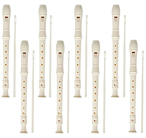 12 Pieces 8 Hole Descant Soprano Recorder for beginner, Plastic Music Recorder Instrument Music Flute with Cleaning Rod