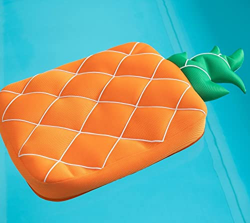 WESTMANN Pool Buddy Ananas | 130x68 cm Orange | Bade- & Wasserspielzeug aus Mesh Gewebe | Schwimmobst mit Schnelltrocken Füllung