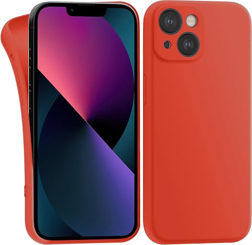 MyGadget Case for iPhone 13 Mini - Cover Ultra Thin TPU - Soft Touch Rubber & Anti-Scratch Shell - Flexible Silicone - Matte Orange