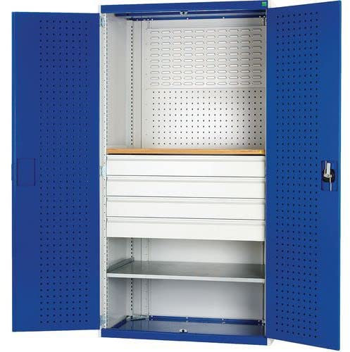 Horison Industries Tool Chest, Metal Tool Box, 2000x1050x650mm Lockable Filing Cabinet, Garage Storage Cupboard, Sturdy Metal Cabinet, Office Storage Locker Cupboards Kit with Doors and Shelves