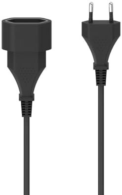 Hama Verlängerungskabel 5m Euro Stecker (Verlängerung Stromkabel Kabel für innen) schwarz