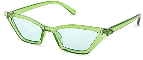 FEISEDY Occhiali da sole piccoli occhi di gatto da donna vintage Square Cat Eye Occhiali con protezione UV400 B2291, verde, Taglia unica
