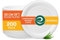 ECO SOUL Pearl White Runde 23cm Bagasse Pappteller (200 Stück), Einweggeschirr und 100% Kompostierbares, Umweltfreundlich Partygeschirr, Robust Campinggeschirr, Mikrowellen- und Ofenfest