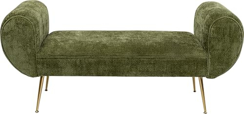 Kare Design Bank Trono, Grün, Sitzhöhe 41 cm, Retro Stil, 1-2 Personen, mit Armlehnen, Sitzbank, Polsterbank