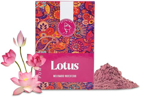 AATMANA Polvo de loto | Lotus Powder | Nelumbo Nucifera | Cuidado de la piel natural | Rico en antioxidantes | Polvo de pétalos de loto natural para una piel sana | Tamaño -100 Grammos