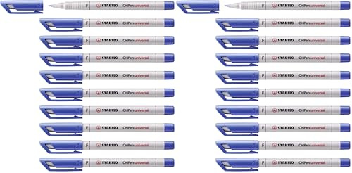 STABILO - Folienstift - OHPen universal - wasserlöslich fein - 2x10er Pack - blau