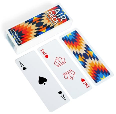 Air Deck - Leichte und kompakte Spielkarten für die Reise - 54 Karten, Kartenspiel Urlaub, Kartendeck (Electric)