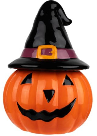 Horror-Shop Jack O'Lantern mit Hexenhut Keramik Keksdose für Halloween