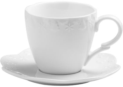 Holst Porzellan CE 020 Lot de 2 tasses à café en porcelaine Motif ceremony Blanc