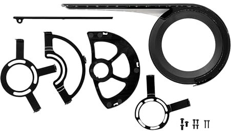 P4B | Fahrrad Kettenschutz Set Halo für 38 Zähne | Sehr strapazierfähig und UV beständig | Für 3-Fach Kettenradgarnitur | 125 mm Durchmesser | Für City- und Trekkingrad | In Schwarz/Transparent