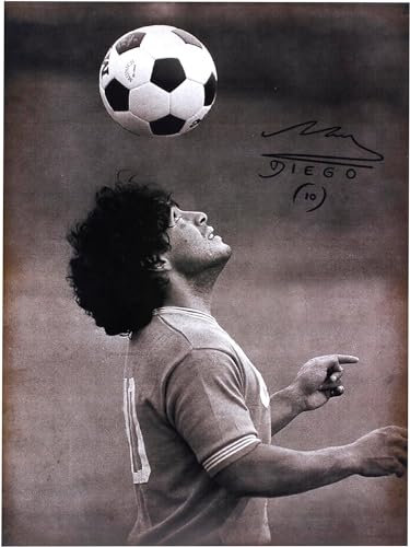 KUSTOM ART Wandposter Berühmte Sportserie Diego Armando Maradona Kopfballknee Kunstdruck auf beschichtetem Papier 40 x 30 cm ohne Rahmen