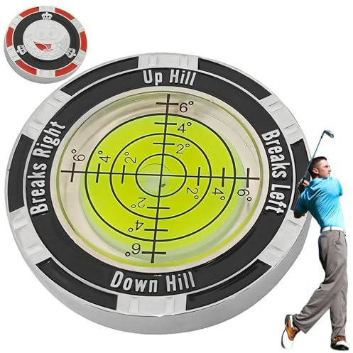 Tsffae Golf Ball Markers for Putting Green High Precision Golf Ball Marker Level Double Sided Golf Putt Green Reader Green Reading Aid Golf Accessories