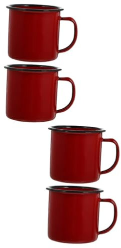 Cabilock 4 Pièces Verre À Shot Vintage Expresso Café Tasse En Émail Tasses En Céramique Café Portable Tasse À Lait Porter Tasse En Métal Tasse À Café Blanche Thé Rouge Concentré Hot