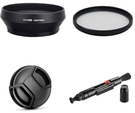 Camera Accessories Bundle Set For Olympus M.Zuiko Digital 17mm f/1.8 Lens With Olympus PEN F Camera including LH-48B Lens hood Replacement, MC UV filter, Lens cap, Cleaning pen
