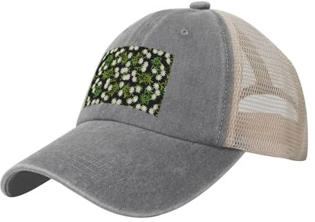 YJSPSW Schweizer Alpen-Edelweiß-Blumen, Cowboy-Mesh-Baseballkappe, verstellbar, Klassische Papa-Hüte, Trucker-Hüte