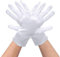 Lufdegim Kurze Satin Handschuhe Damen Kleid Halloween Teeparty Kostüm Hochzeit Brauthandschuhe Opera Handschuh für Party Tanz Kommunion Abendessen Stretch Handschuhe Elegant (Weiß)