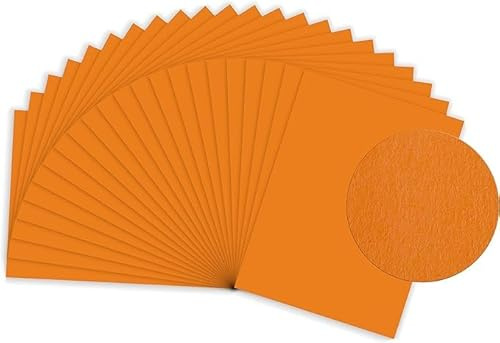 Sumico Bastelkarton 50x70cm 25 Bogen I Bastelpapier 220g/m² I dickes Ton-Papier zum Basteln & Malen I Bastel-Pappe umweltfreundlich verpackt I Tonkarton bunt für Kinder (Orange)