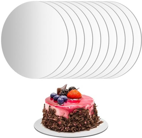10 Stück Silber Cake Board 30 cm Rund Tortenboden, Tortenplatte, Tortenunterlage Cakeboard 30 cm Rund Kuchenplatte, Wiederverwendbar Torten Unterplatten für Kuchen Torten Transport(Silber)
