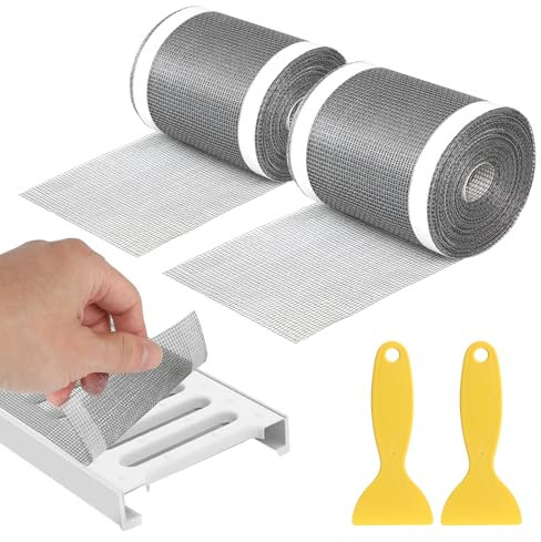 EFUTURETIME 2 STK. 10m Einweg Selbstklebend Duschabfluss Haarfänger, 9 cm x 10 m, Flexible Duschabfluss Mesh Aufkleber aus Fiberglas für Duschrinne Küche Bad, gegen Abflussverstopfung