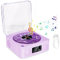 Vinyl Speaker The Waves Vinyl Record Player Wireless Bluetooth Speaker with RGB Light Retro Record Player Shape Speaker Stereo Sound Audio Music Player with TF AUX Mode White Noise Speaker Gifts