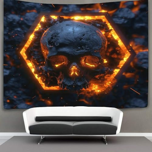 VFKLZCNYR 3D Druck Skull Wandteppiche Poster Ornament Wandbehang Wandteppich Wanddeko Wandbehang Für Wohnzimmer Schlafzimmer Tapisserie 100cmx150cm