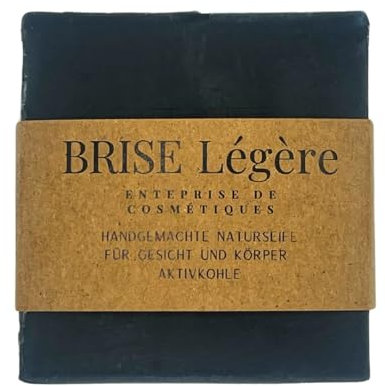 Brise Légère Aktivkohle Naturseife 100g – Palmölfreie, vegane Seife für empfindliche und unreine Haut, Hand-, Gesichts- & Duschseife, nachhaltig handgemacht, für alle Hauttypen