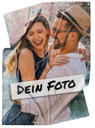 Personalisierte Kuscheldecke mit Foto - personalisierte Fotodecke - Kuscheldecke mit Ihrem Bild - Fotodecke selbst gestalten 1 Foto Design 140 x 200 cm