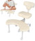 yoakaiax Bürostuhl mit Kreuzbeinen, Meditationsstuhl, Kreuzbein-Bürostühle mit Rollen, ergonomischer Kniestuhl, Criss Cros, Schreibtischstuhl mit Lendenwirbelstütze und verstellbarem Hocker, Beige