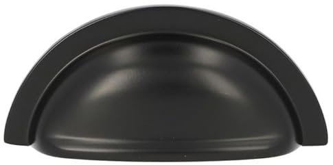 Abrafix Matt Black Finish Kitchen Cabinet 76mm Cup Handle / 38mm Knob (Cup Handle)