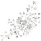 JEYORZY 1 Stück Haarkamm Haarschmuck Braut Hochzeit Haarkämme Frauen Strass Perle Braut Haarschmuck Silber Blume Silber Kristall Hochzeit Perlen Haarklammern Haarschmuck für Frauen und Mädchen
