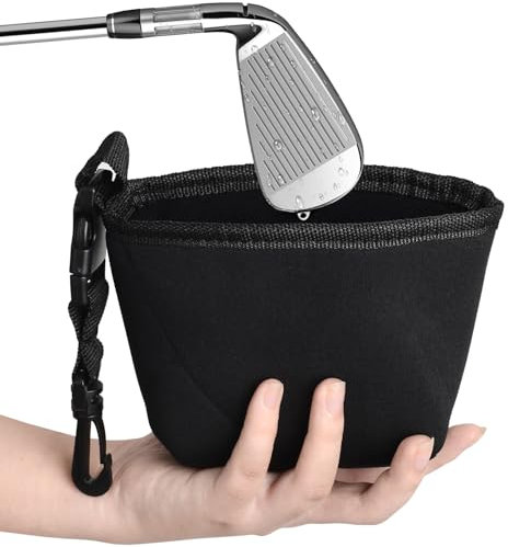 xinrongda Golf Club and Golf Ball Cleaning Bag, Waterproof Golf Ball Washer with Detachable Clip, Portable and Machine Washable Golf Accessories for Grooves & Ball Cleaning, Golf Ball Cleaner for Men