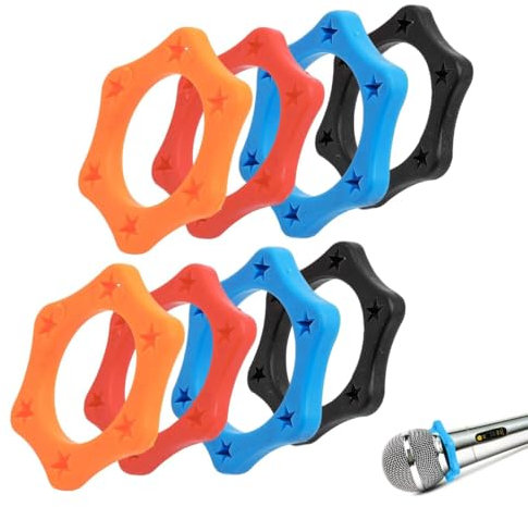 AOEVUIR 8 Anillos de Rodillo de Micrófono Funda de Goma Antideslizante para Micrófono Portátil Accesorios de Protección Antideslizante