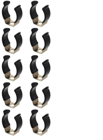 ZWEquipint Lot de 10 pinces à ressort en acier inoxydable pour rangement d'outils, pour garages, ateliers et abris de jardin, 20 x 30 mm, noir et argenté (20 mm)