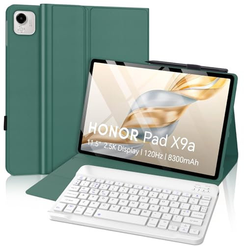 FOGARI Teclado para Honor Pad X9a WiFi Tablet 11,5 Pulgadas 2025, Funda Funda para Honor Pad X9 Pro 2025, AZERTY Francés Teclado Magnético Bluetooth Inalámbrico, Verde