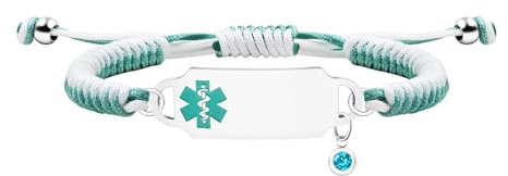 Tobestu Diabetes Typ-I-Armband – Graviertes medizinisches ID-Band – Verstellbares, personalisierbares, handgefertigtes geflochtenes Seilarmband für Erwachsene – YA5657