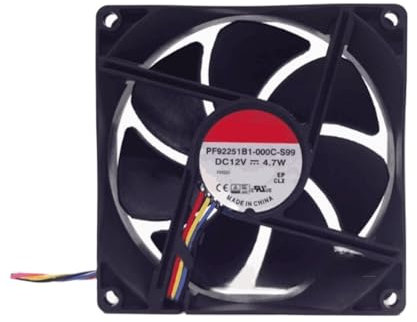 Ventilador de CPU PF92251B1-000C-S99 9225 92 x 92 x 25 mm, CC 12 V, 4 cables, 4,7 W, 4500 RPM, 9 cm