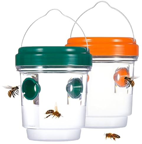 Wespenfalle,Wespenfalle für Draußen,Wasp Trap,360-Grad-Effekt 2 Stück