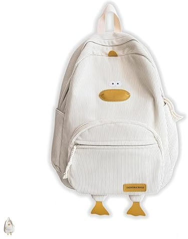 Generisch Süßer Duck-Rucksack, Cord-Enten-Rucksack, großer Stauraum, ästhetischer Gans-Tagesrucksack für Damen