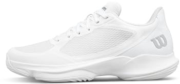 Wilson Hurakn Lite Damen Padel-Schuh, mit Pro Torque Chassis & damenspezifischer Unterstützung für leichte Stabilität, Weiß/Weiß/Silber, Größe 40 2/3