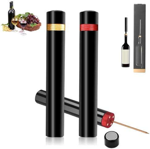 KINDLUME Pack of 2 Corkscrew Wine Opener, Wine Bottle Opener, Portable Pump Opener for Home, Restaurant and Party